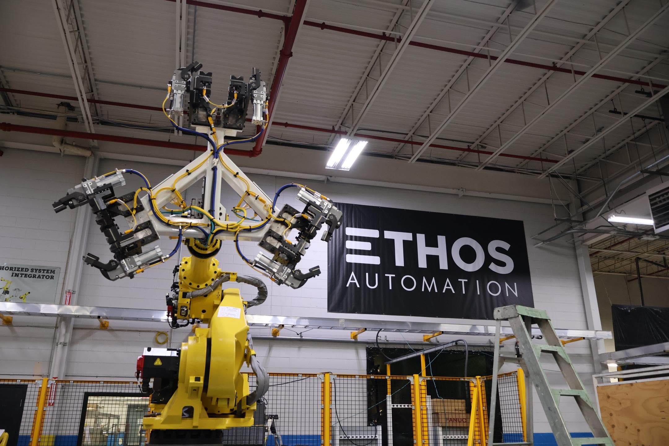 Ethos Automation shop floor with robotic cells